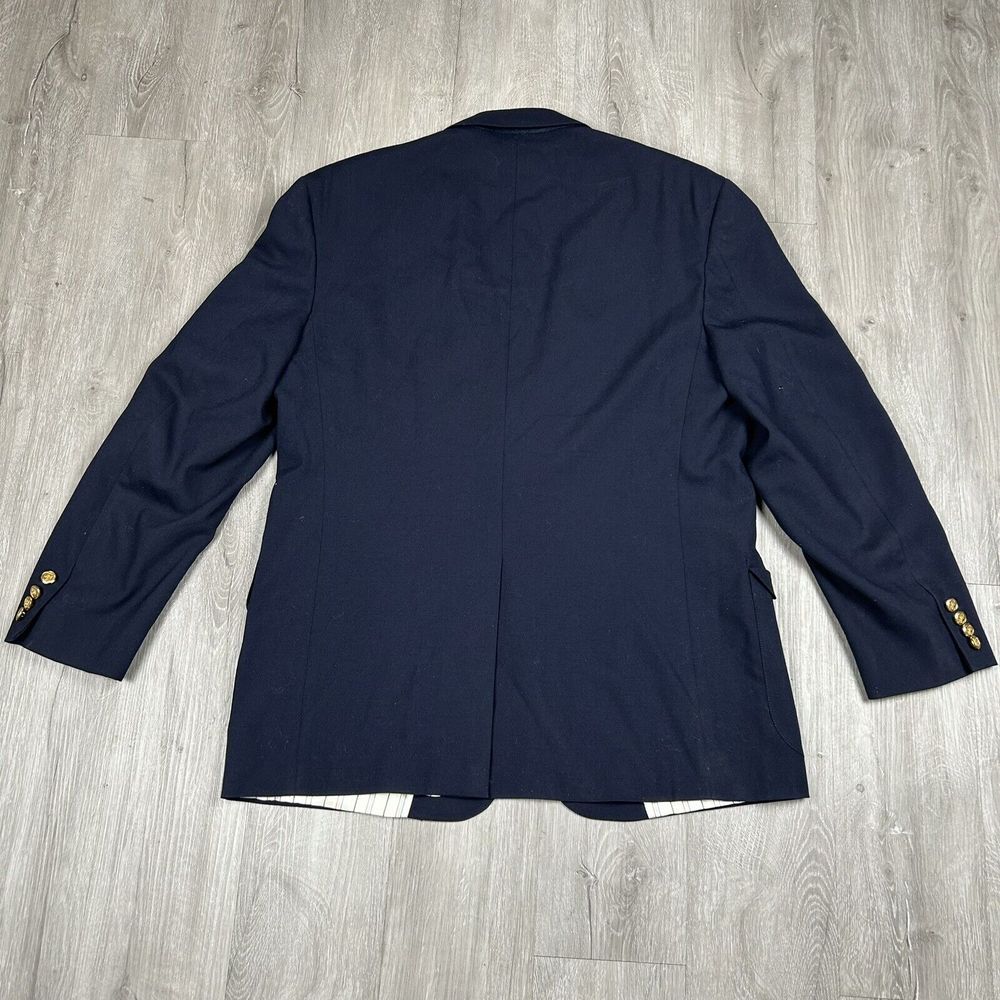 Vintage Cricketeer USA Mens Gold Buttons Blue Blazer Sport Coat Jacket 100% Wool - Picture 9 of 12